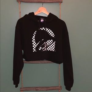 TACO BELL Black & White Cropped Hoodie- Medium